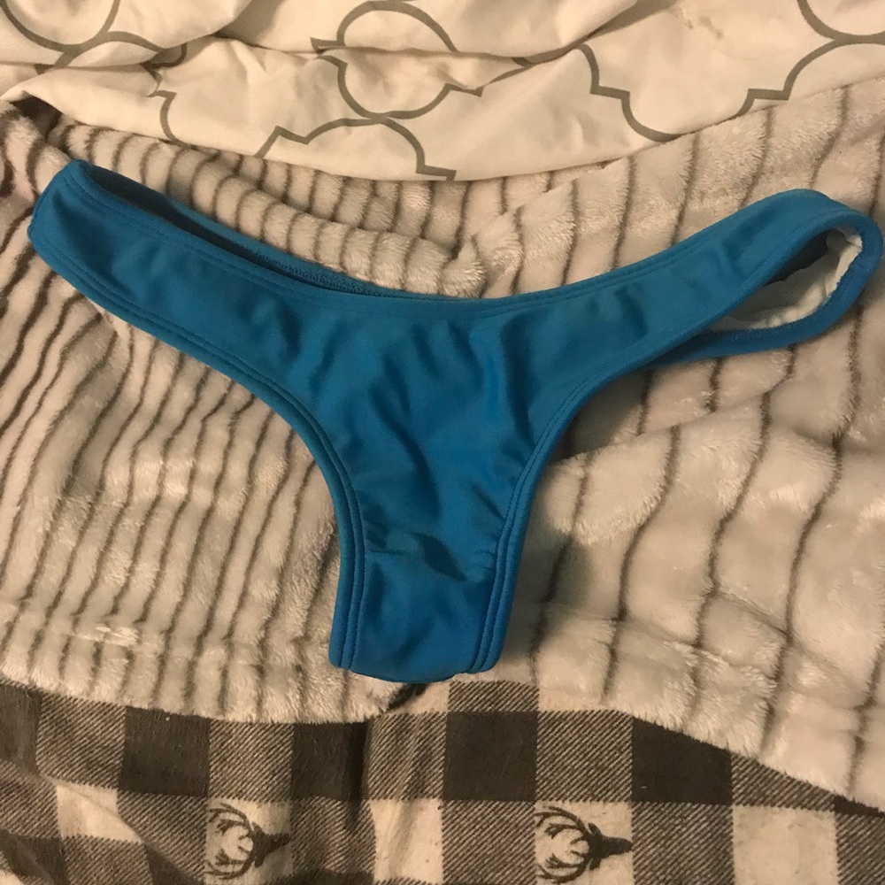 Blue Brazilian bikini bottoms